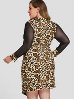 NEW FEELING Womens Leopard Plus Size Dresses