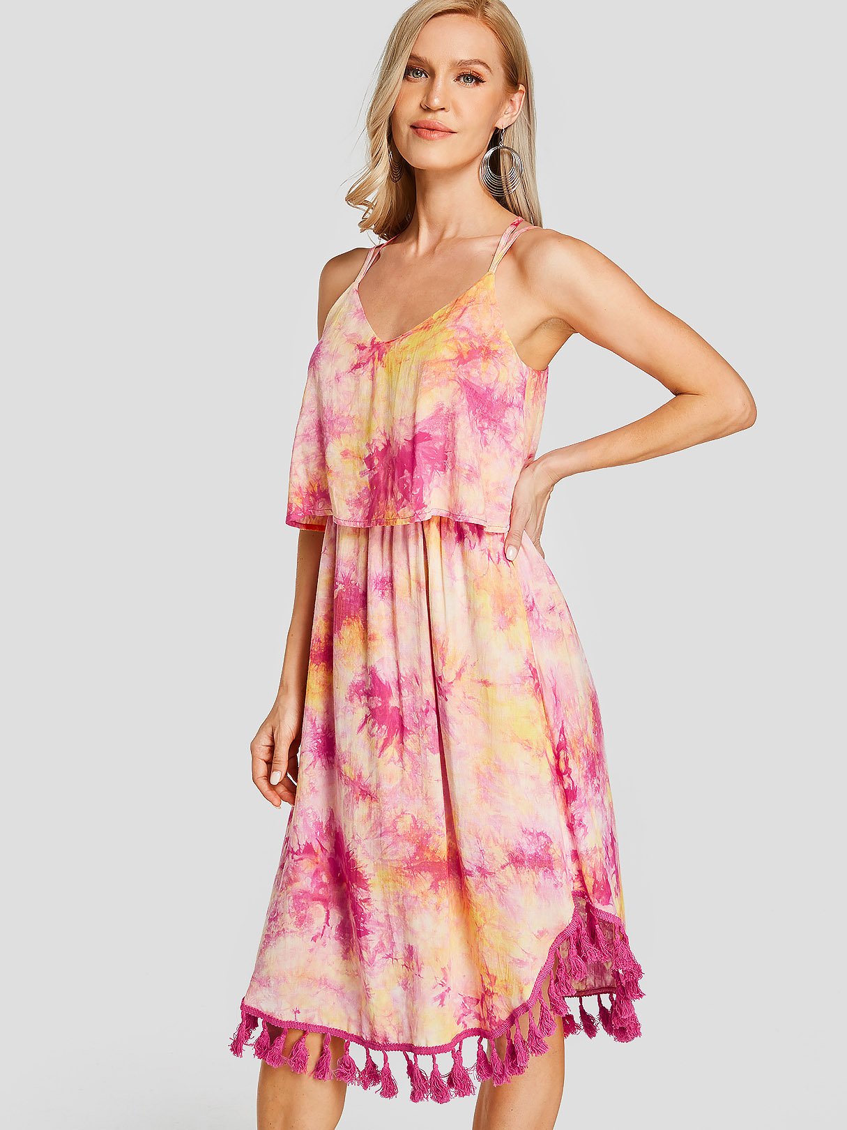 OEM Ladies Fuchsia Midi Dresses