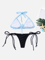 NEW FEELING Womens Sky Blue Bikinis