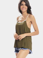 Wholesale Halter Lace Sleeveless Green Camis