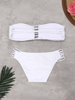NEW FEELING Womens White Bikinis