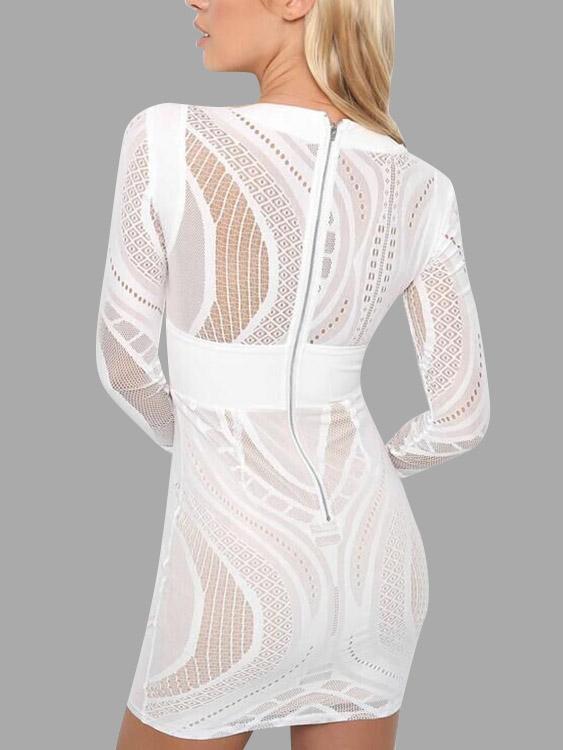 NEW FEELING Womens White V-Neck Dresses