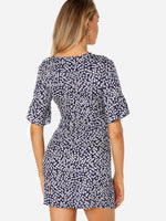 NEW FEELING Womens Blue V-Neck Dresses