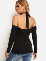 NEW FEELING Womens Black T-Shirts
