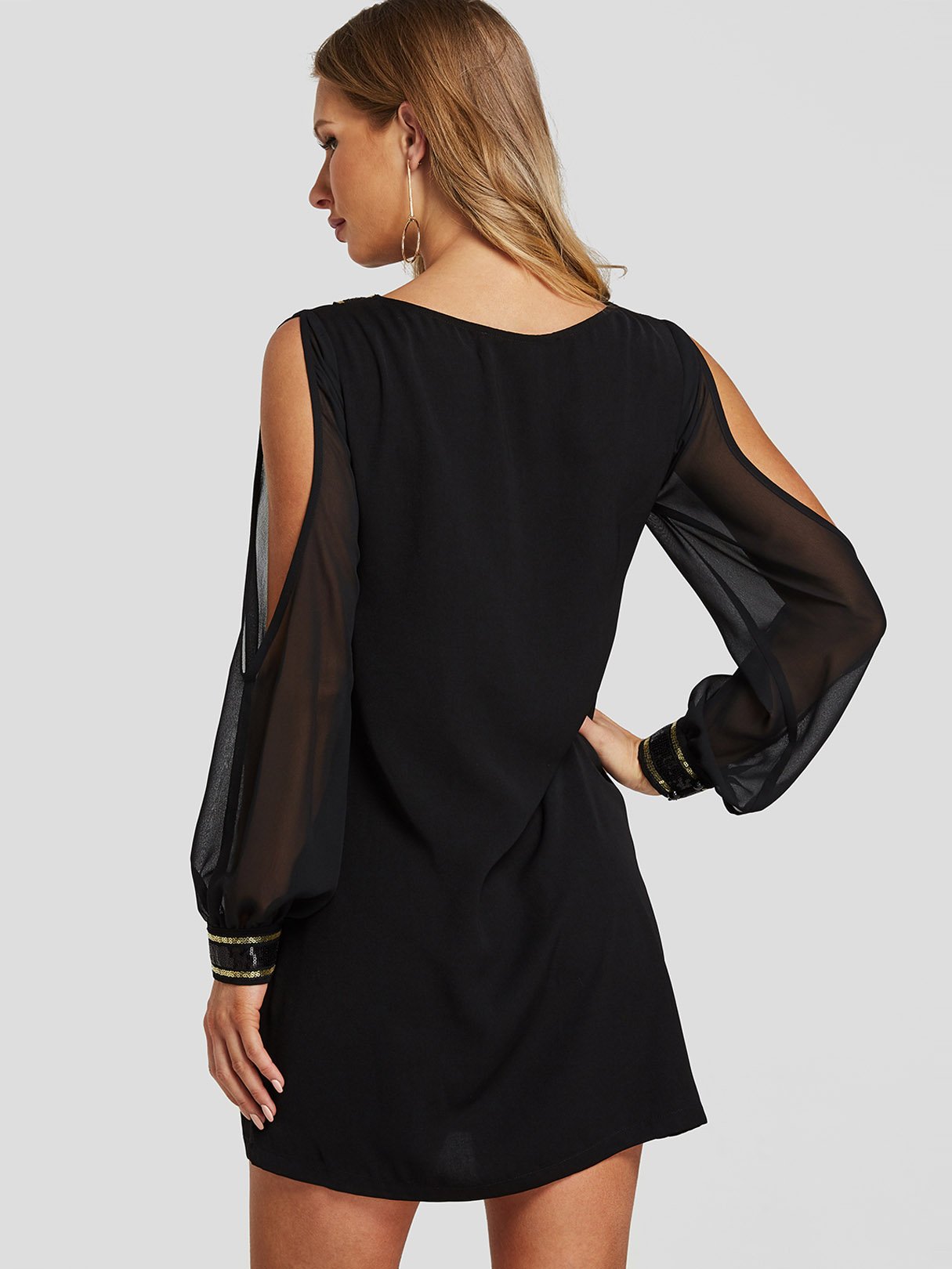 OEM Ladies Black V-Neck Dresses