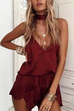 Wholesale Deep V-Neck Plain Two Piece Outfits