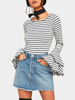 NEW FEELING Womens Striped T-Shirts