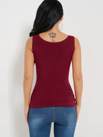 NEW FEELING Womens Burgundy Camis
