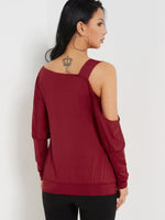 NEW FEELING Womens Burgundy T-Shirts