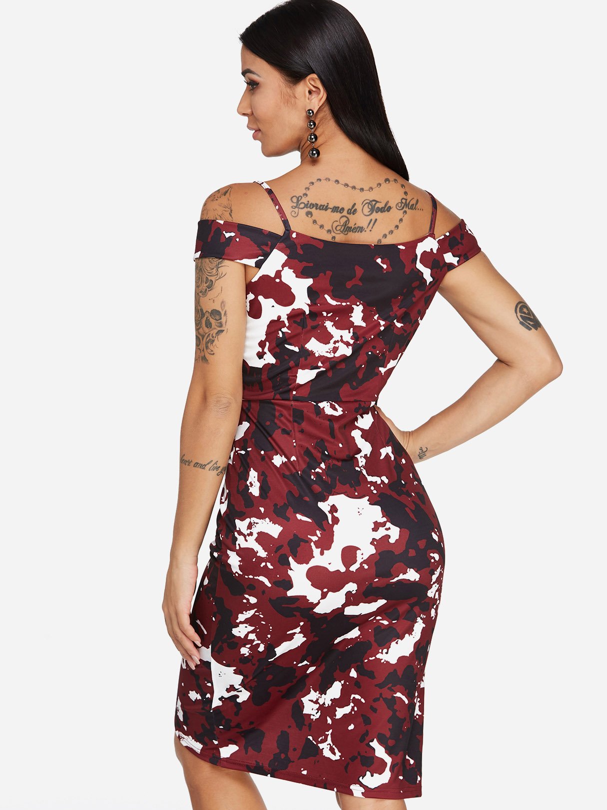 NEW FEELING Womens Burgundy V-Neck Dresses