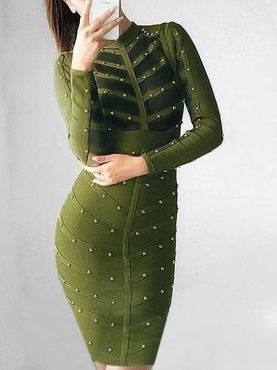 ODM Ladies Long Sleeve Midi Dress