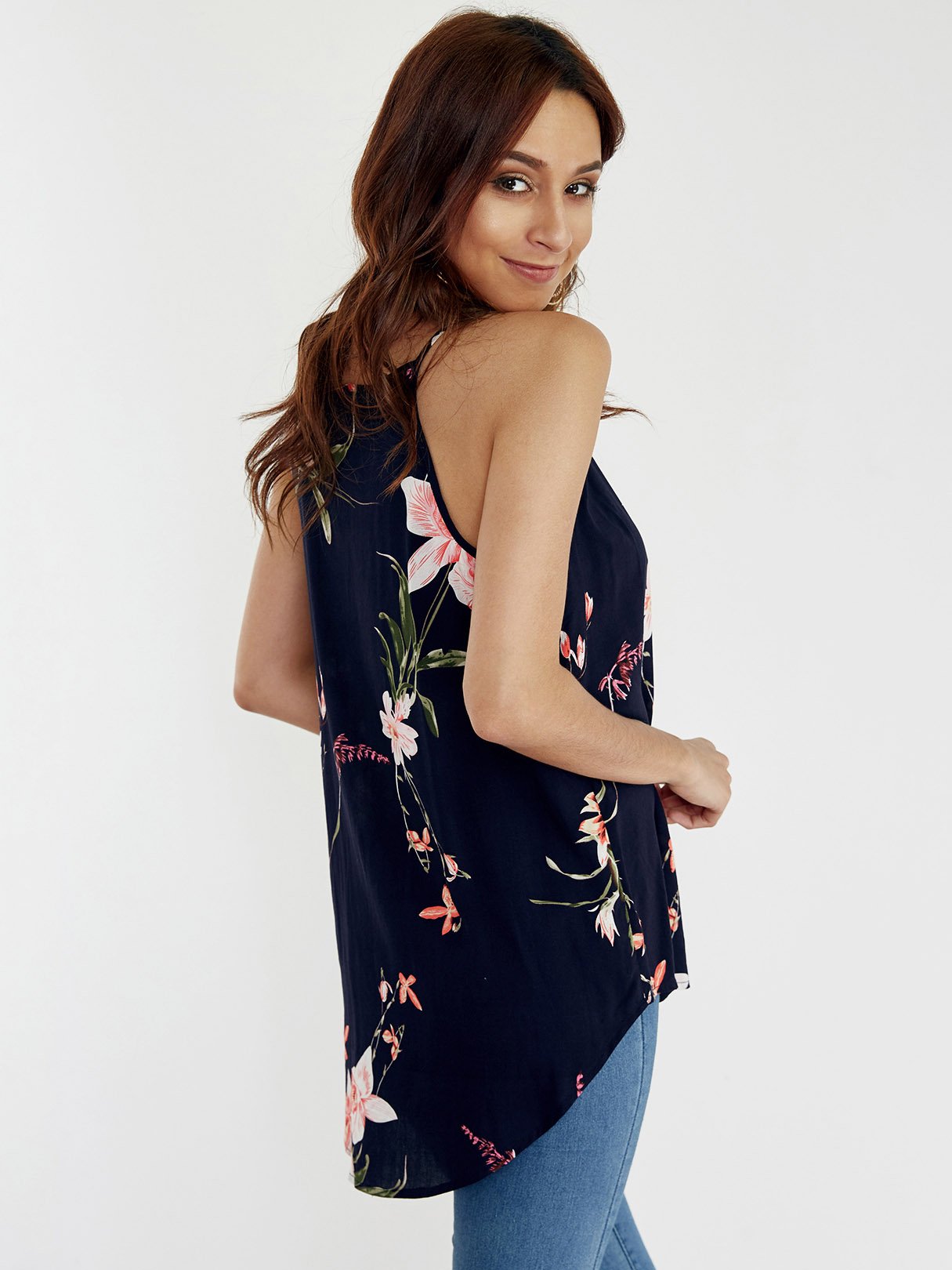 NEW FEELING Womens Navy Camis