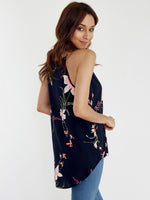 NEW FEELING Womens Navy Camis