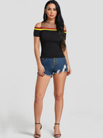 NEW FEELING Womens Black T-Shirts