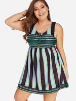OEM Ladies Striped Plus Size Swimwear
