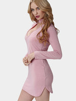 Custom Ladies Deep V Neck Mini Dresses
