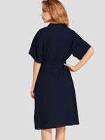 ODM Ladies Half Sleeve Midi Dresses