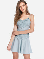 OEM Ladies Green V-Neck Dresses
