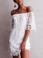 OEM Ladies White Off The Shoulder Dresses