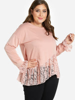 OEM Ladies Pink Plus Size Tops