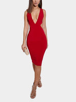 OEM ODM Womens Red Midi Dresses