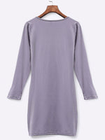 OEM Ladies Grey V-Neck Dresses