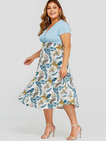 OEM Ladies Blue Plus Size Dresses