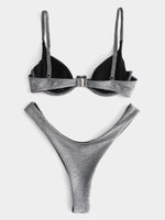 NEW FEELING Womens Silver Bikinis