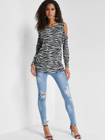 NEW FEELING Womens Zebra T-Shirts