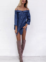 OEM Ladies Blue Mini Dresses