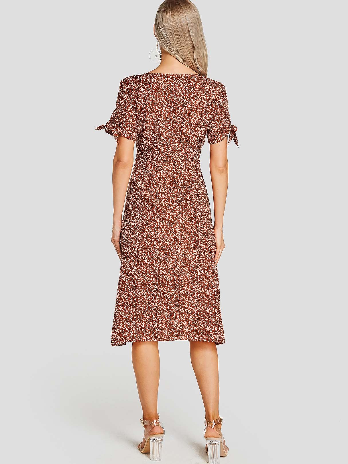 ODM Ladies Short Sleeve Midi Dresses