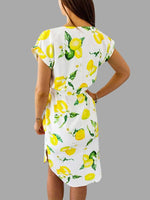 NEW FEELING Womens Yellow Floral Dresses