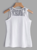 NEW FEELING Womens White Camis