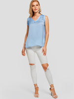 NEW FEELING Womens Blue Camis