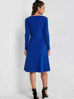 Custom Ladies V-Neck Midi Dress