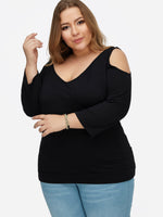 OEM Ladies Black Plus Size Tops