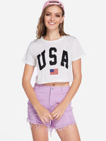Wholesale Round Neck Letter Short Sleeve White T-Shirt