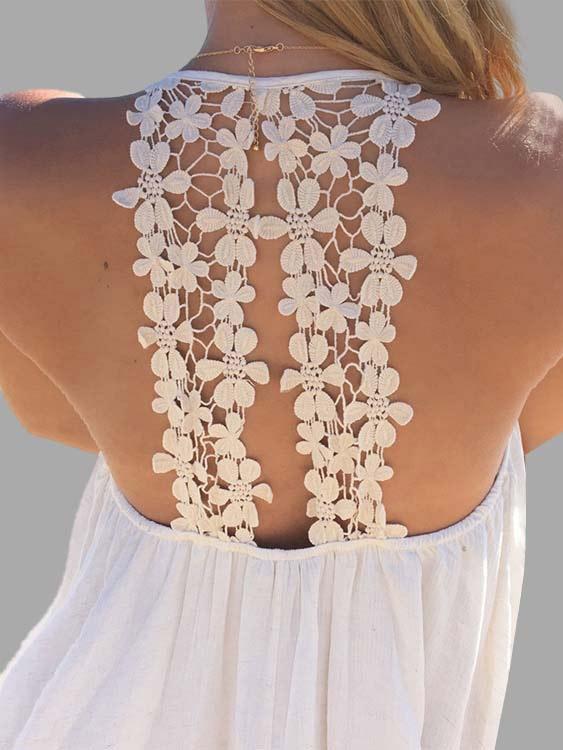 NEW FEELING Womens White Chiffon Dresses