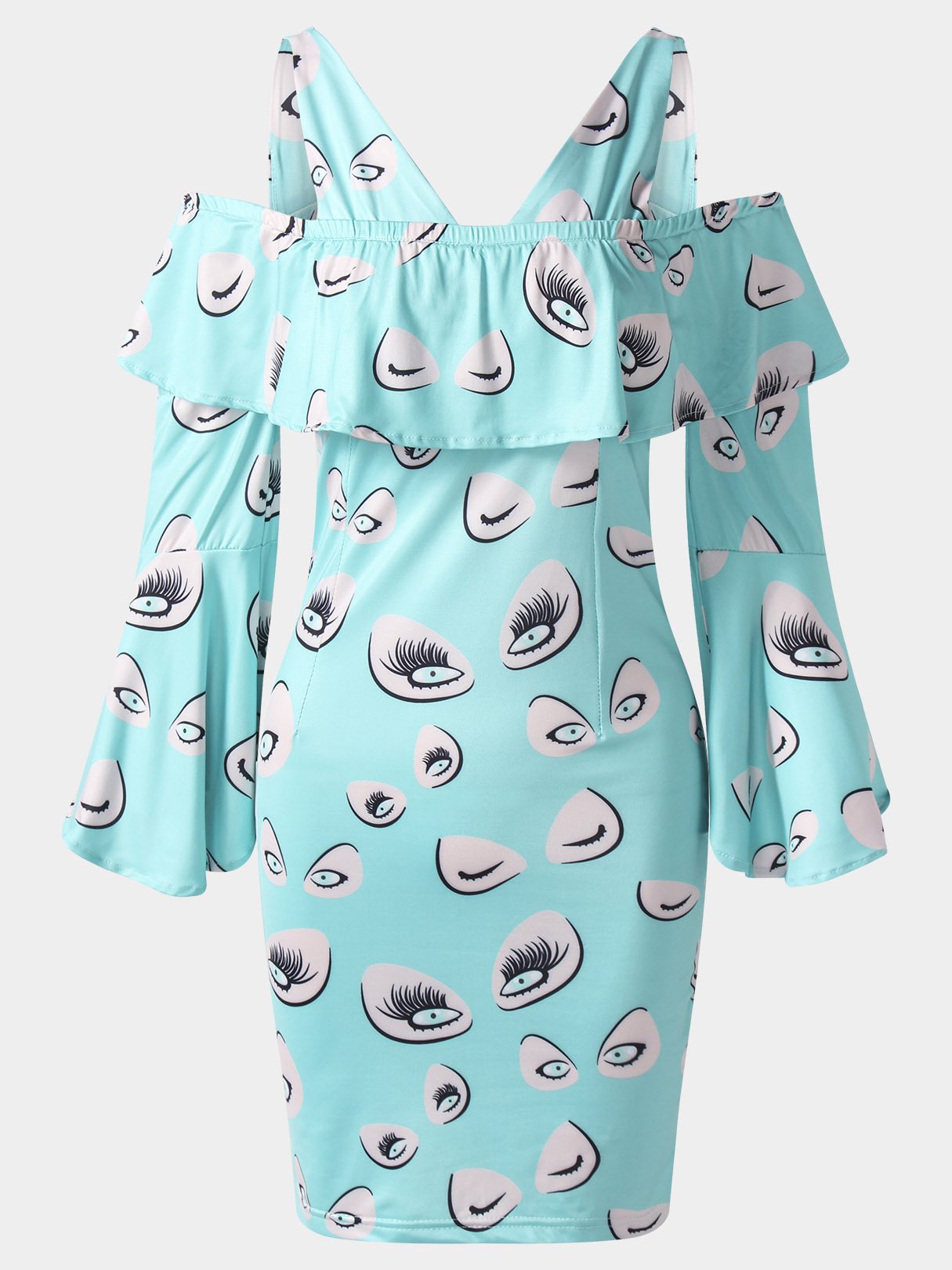 OEM Ladies Green V-Neck Dresses