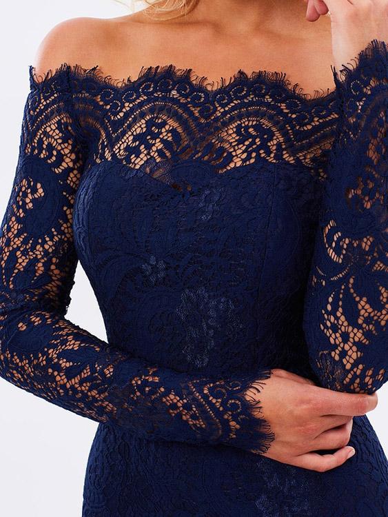 OEM ODM Black Lace Dress With White Underlay