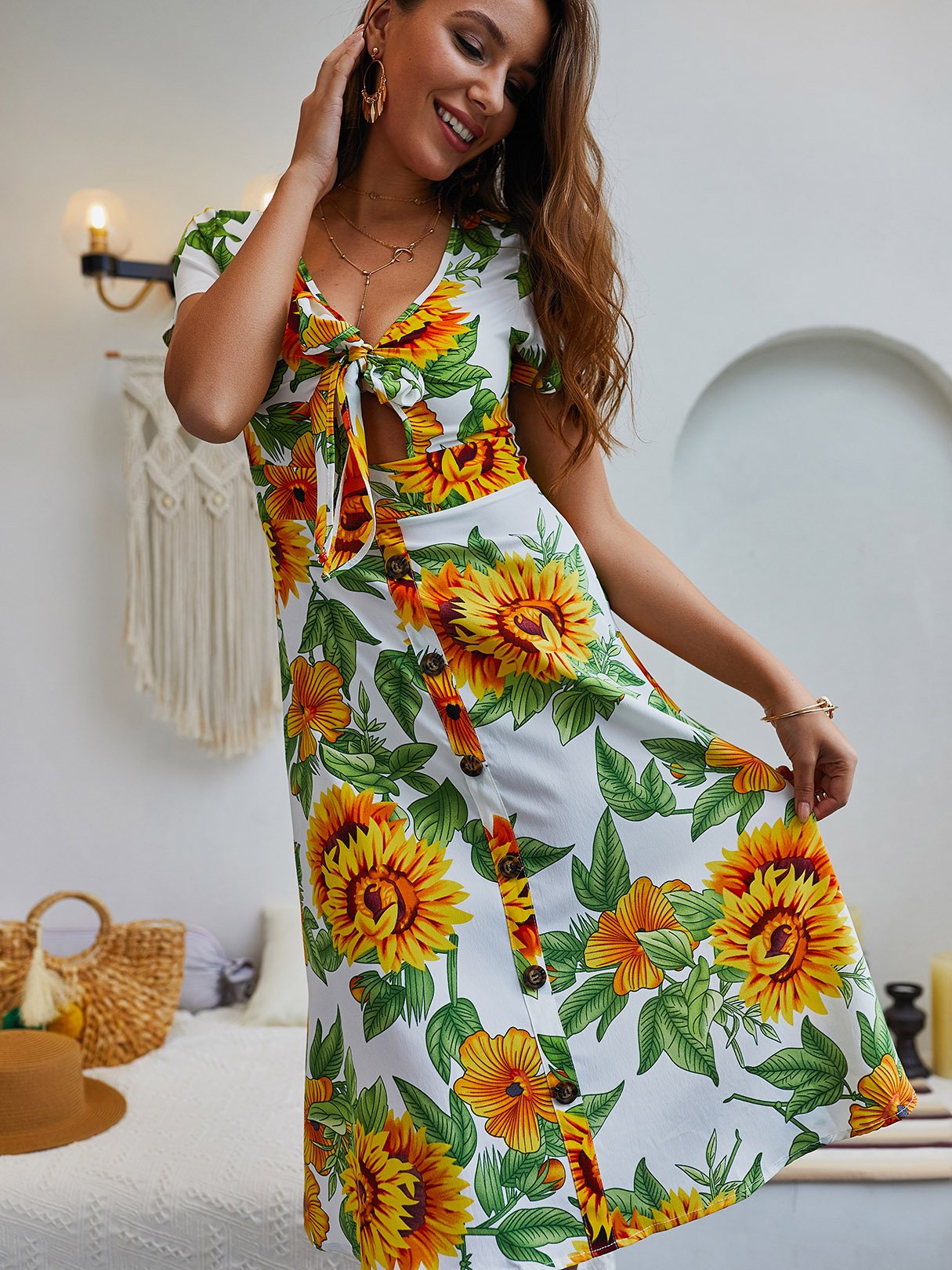 OEM Ladies White Chiffon Dresses