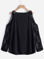 NEW FEELING Womens Black Plus Size Tops