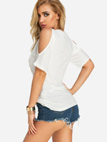 NEW FEELING Womens White T-Shirts