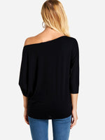 NEW FEELING Womens Black T-Shirts