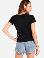 NEW FEELING Womens Black T-Shirts