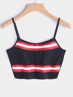 Wholesale Stripe Sleeveless Black Camis