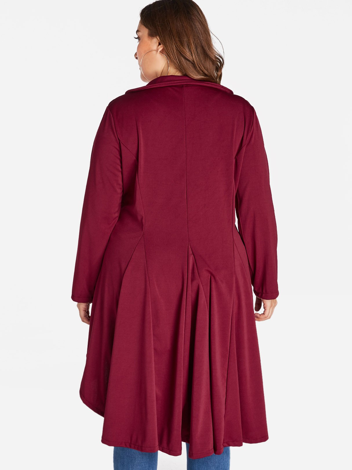 NEW FEELING Womens Burgundy Plus Size Coats & Jackets