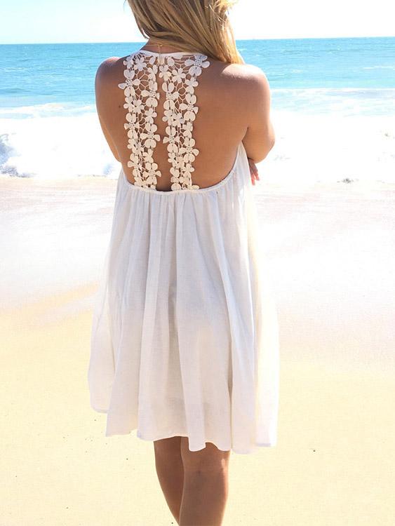 OEM Ladies White Chiffon Dresses