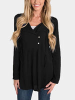 NEW FEELING Womens Black Blouses