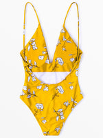 NEW FEELING Womens Yellow One-Pieces